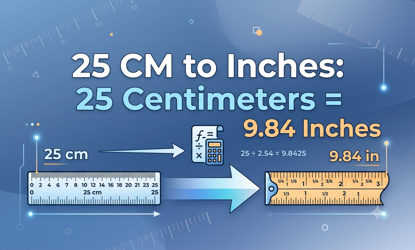 25 centimeters to inches