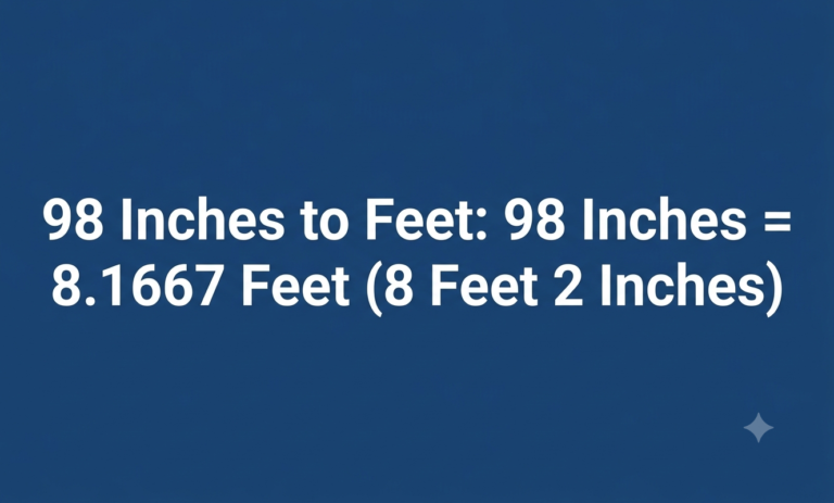 98 inches in feet