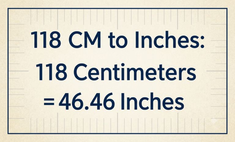 118 cm to inches