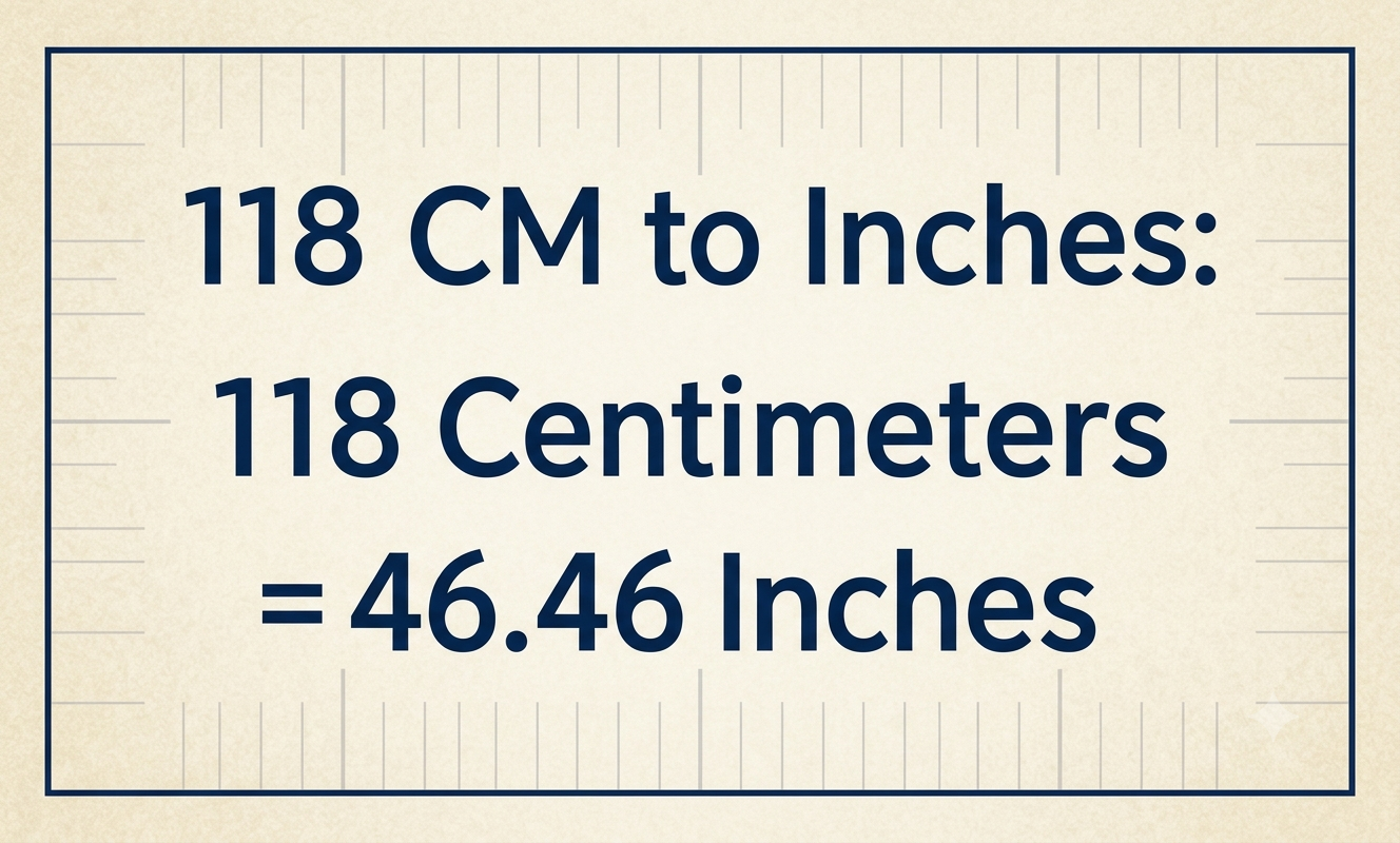 118 cm to inches