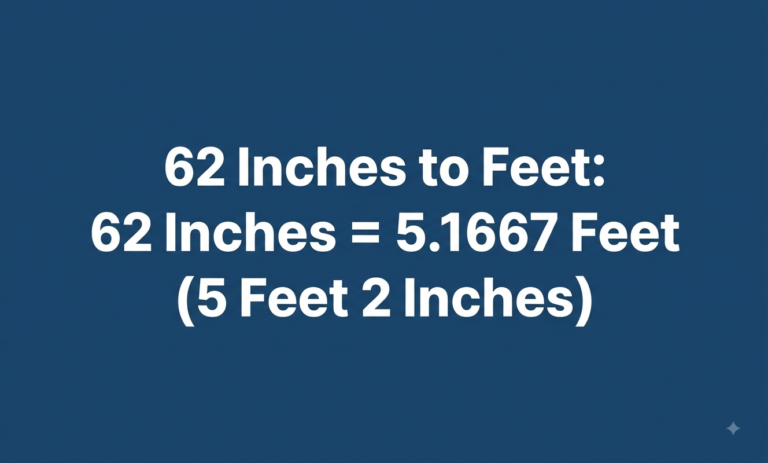 62 inches to feet