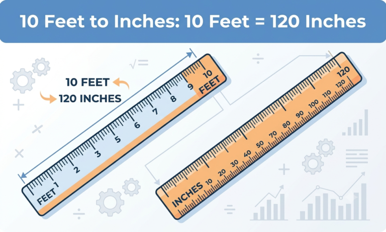 10 ft to inches