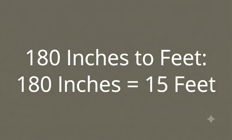 180 inches in feet