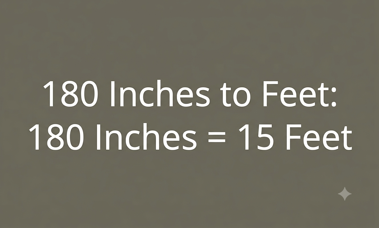 180 inches in feet