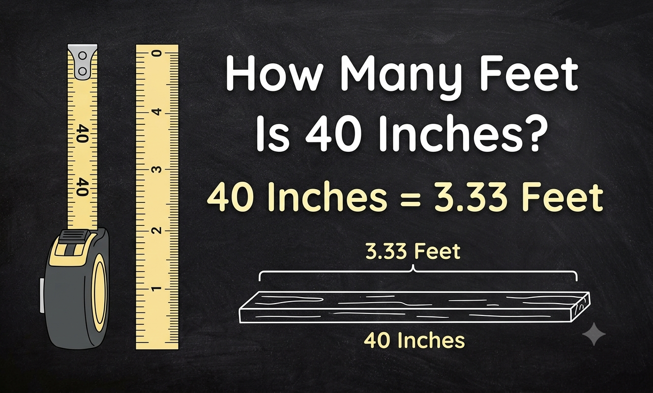 how many feet is 40 inches