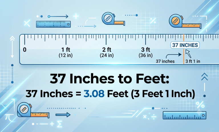 37 inches to feet