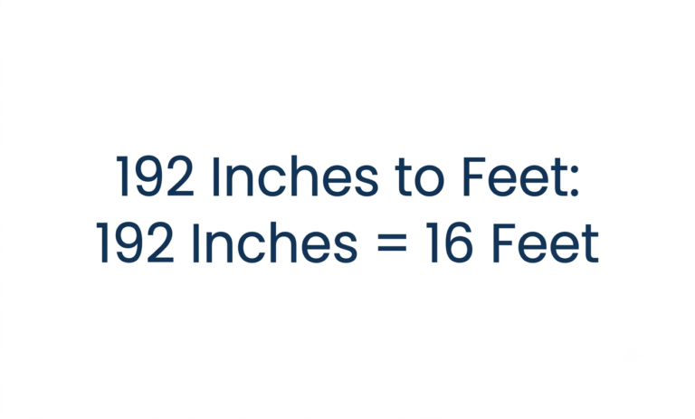 192 inches to feet