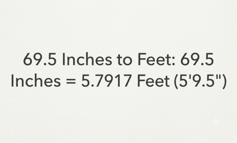 69.5 inches in feet