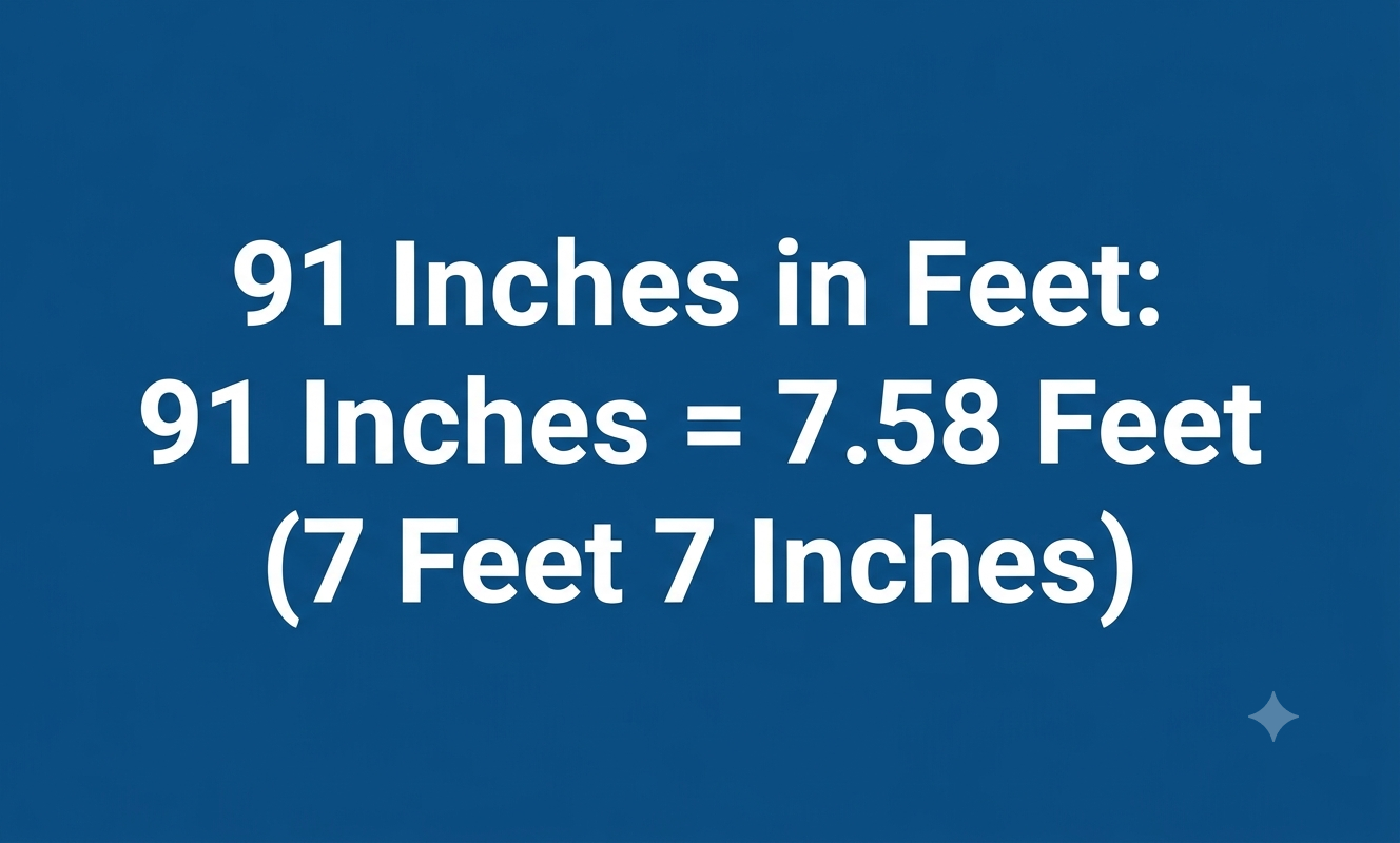 91 inches in feet