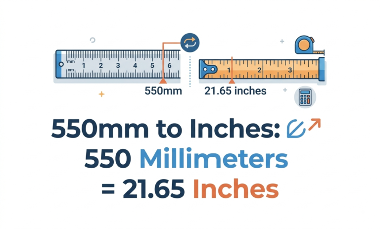 550mm to inches