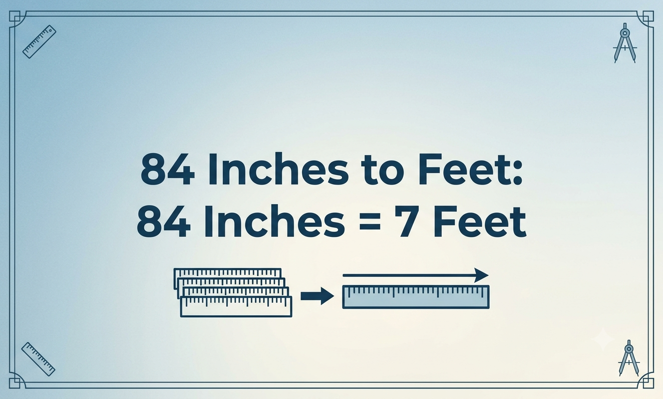 how many feet is 84 inches