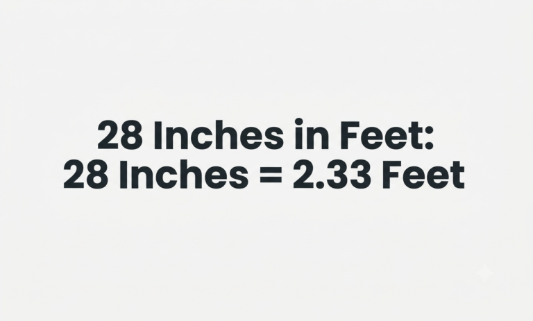 28 inches in feet