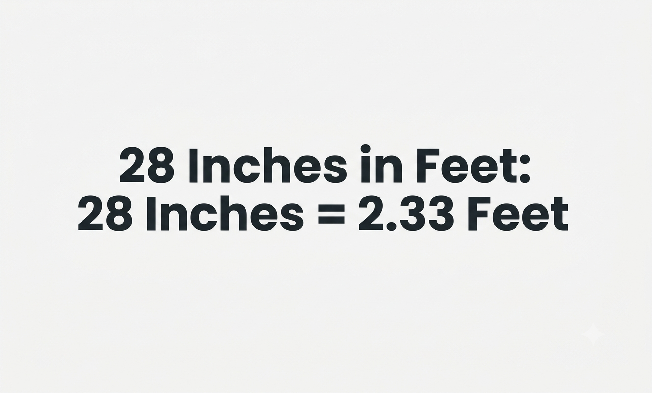 28 inches in feet
