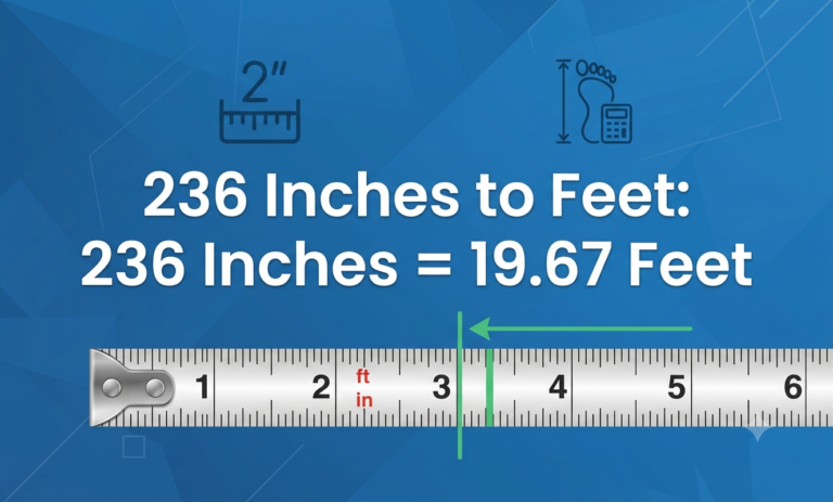 236 inches to feet