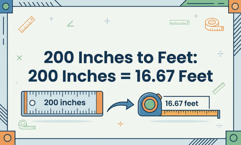 200 inches to feet