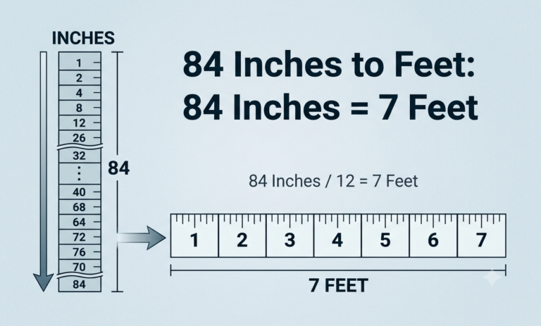 84 inches to feet