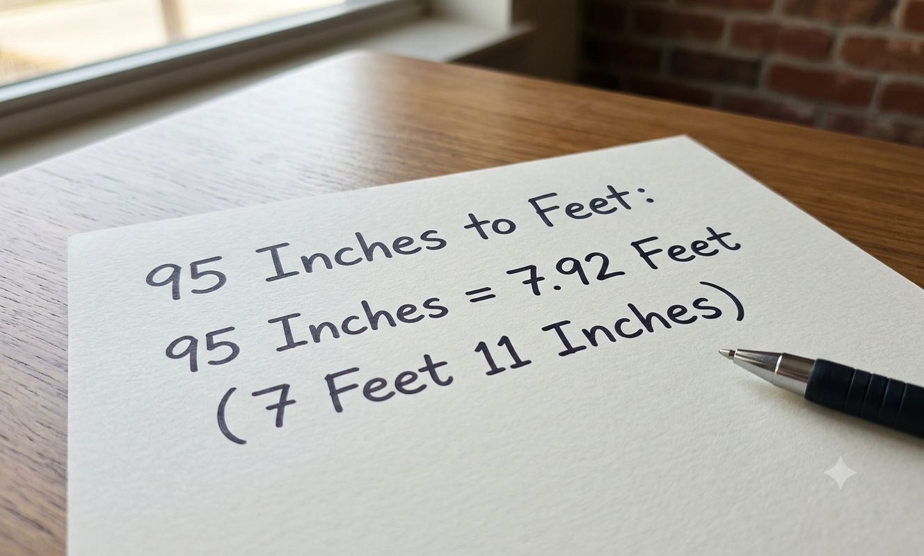95 inches in feet