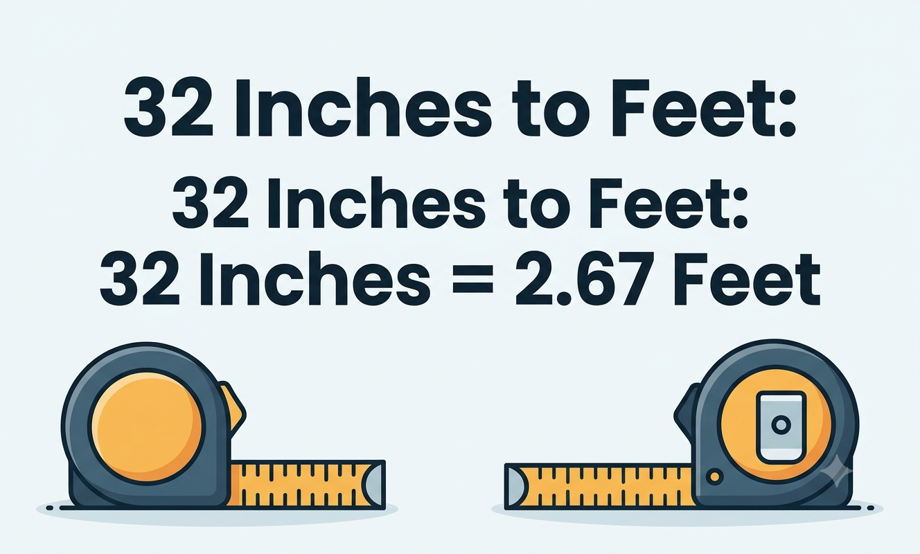 32 inches to feet