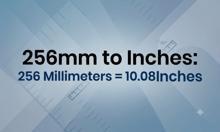 256mm in inches