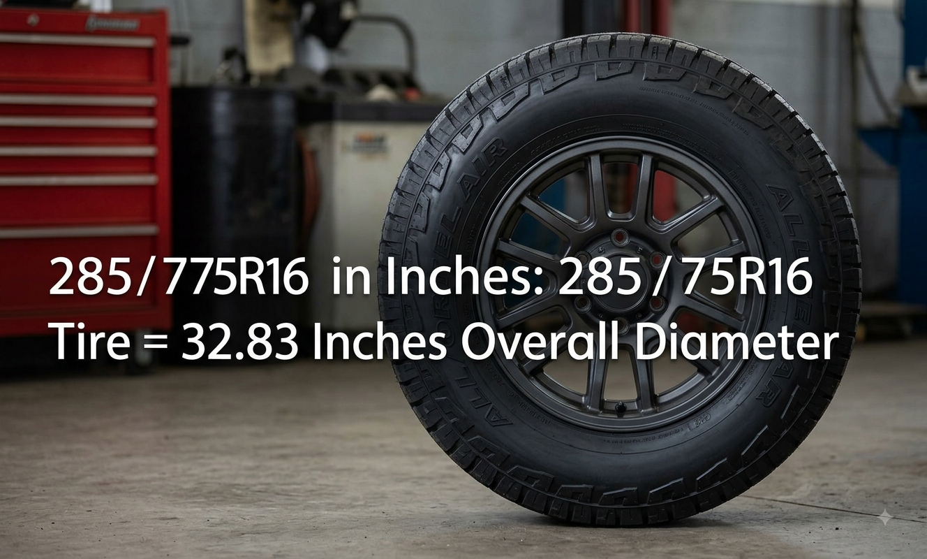 285/75r16 in inches