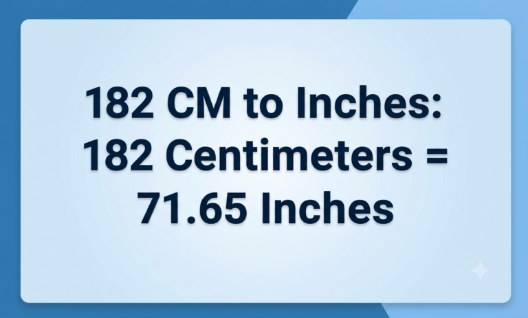 182 cm to inches