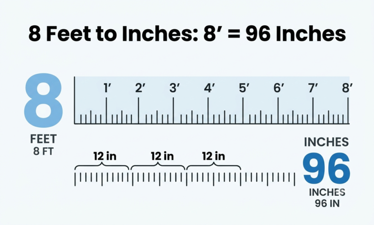 8' in inches
