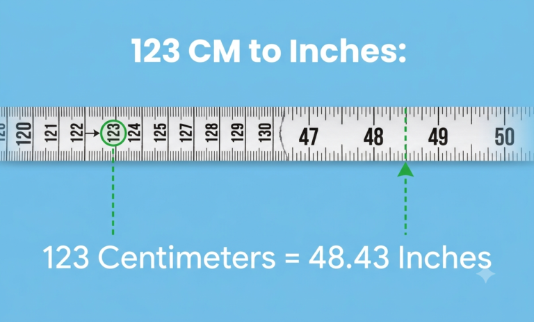 123 cm to inches