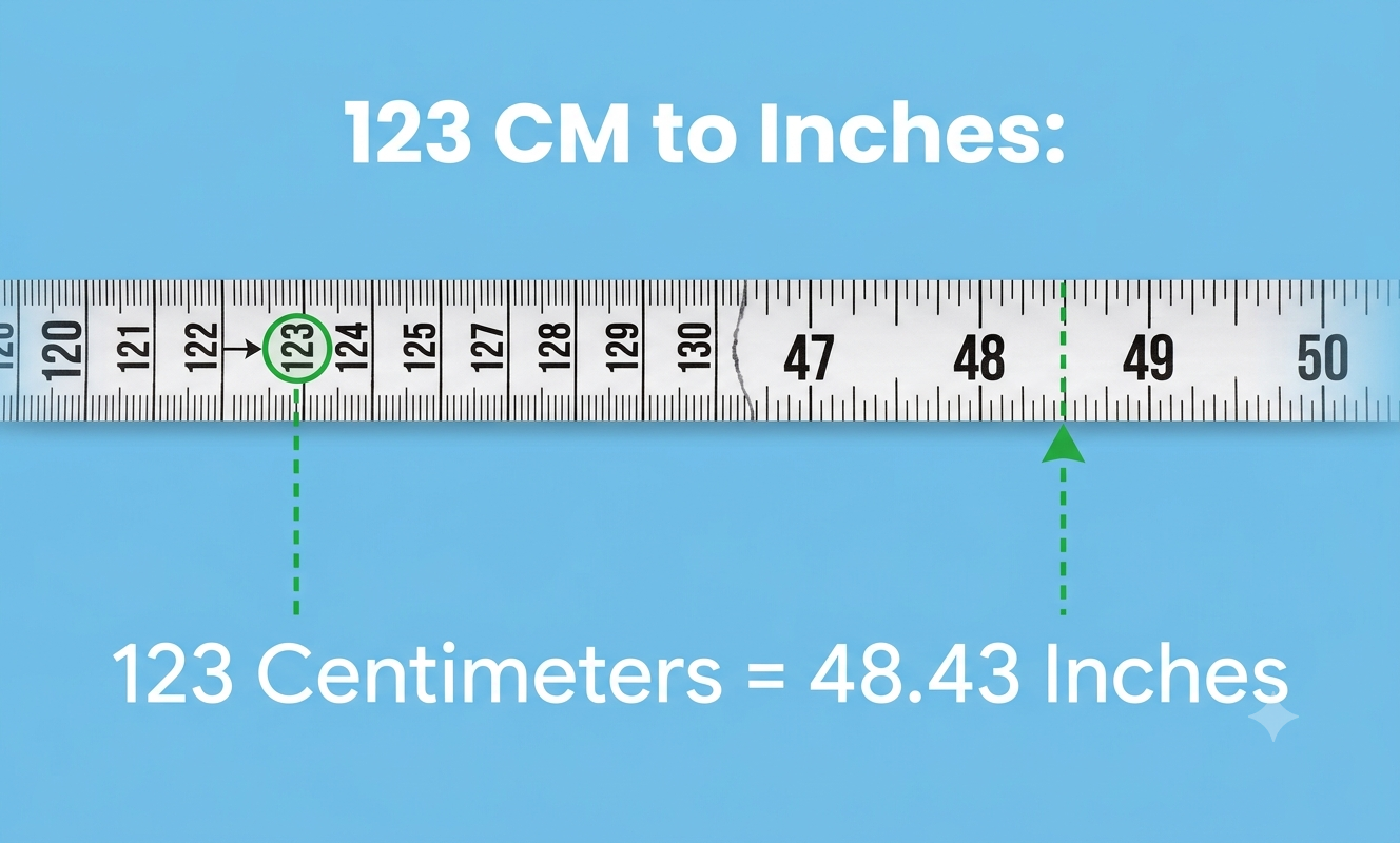 123 cm to inches