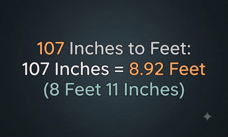 107 inches in feet