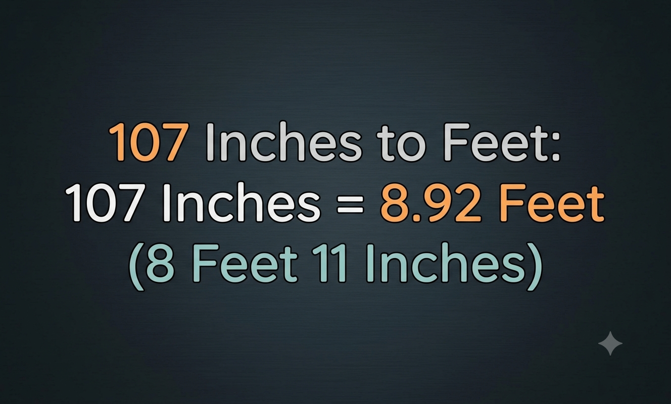 107 inches in feet