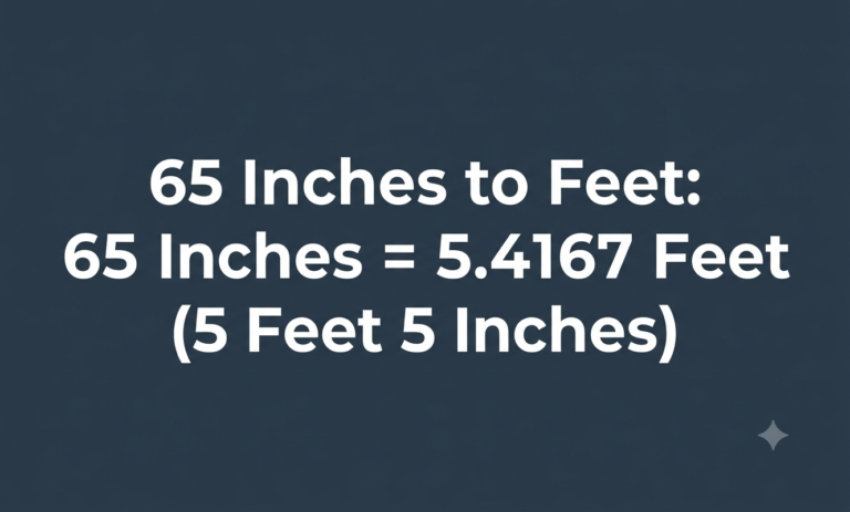 how many feet is 65 inches