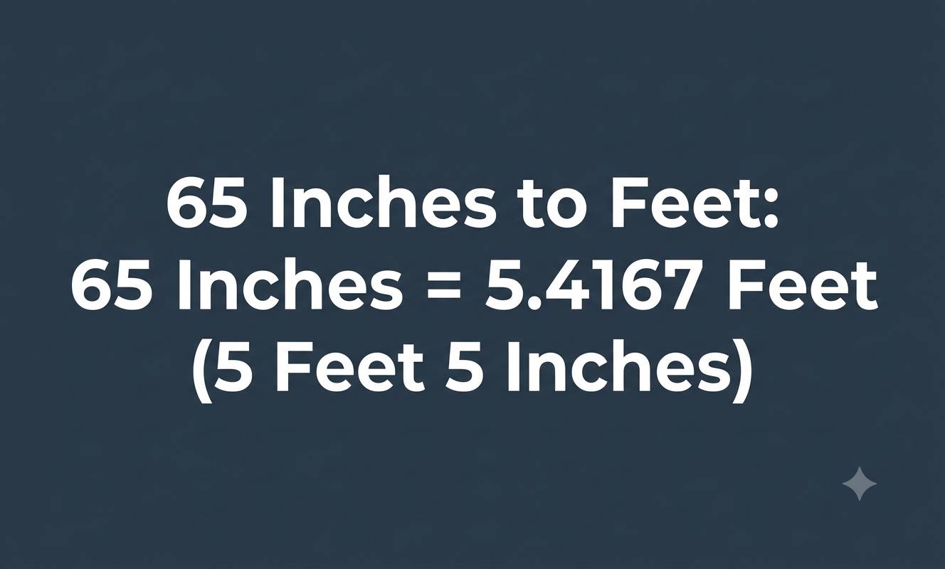 how many feet is 65 inches