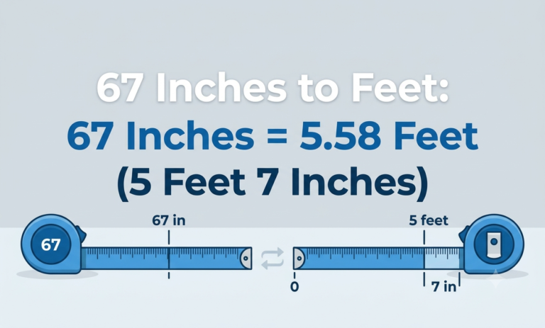 what is 67 inches in feet