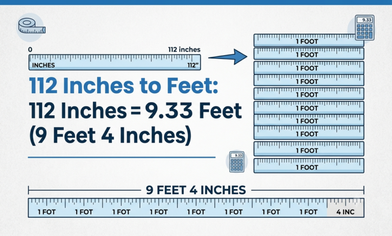 112 inches to feet