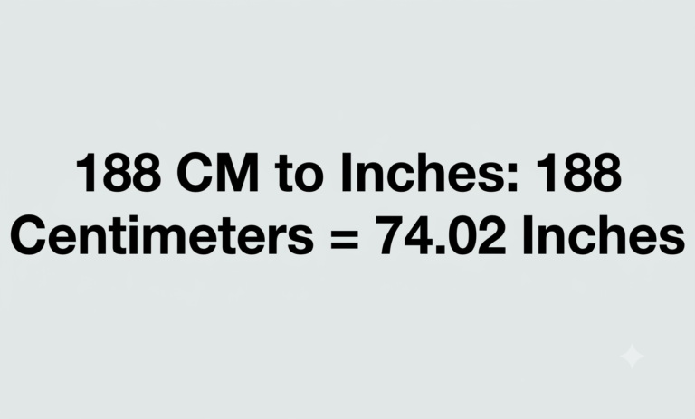 188 cm to inches