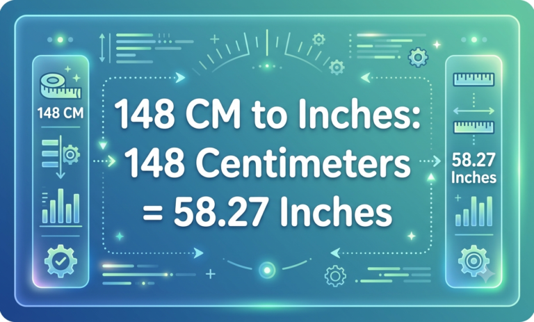 148 cm to inches