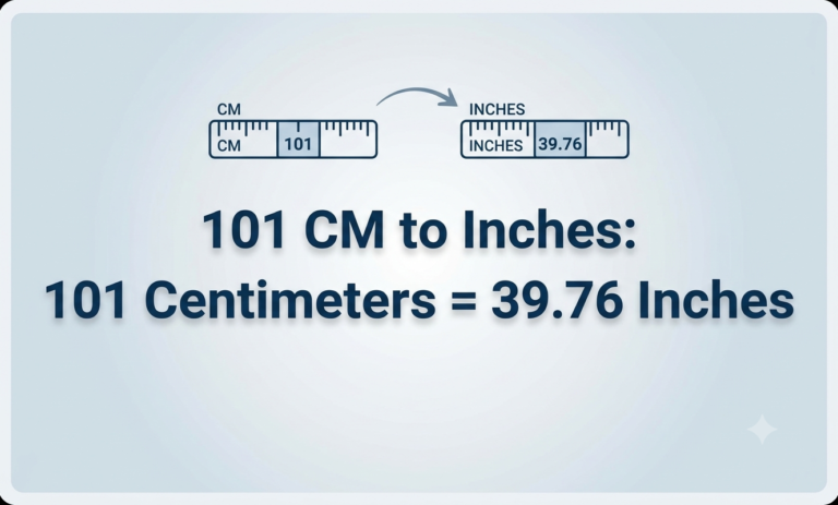101 cm to inches