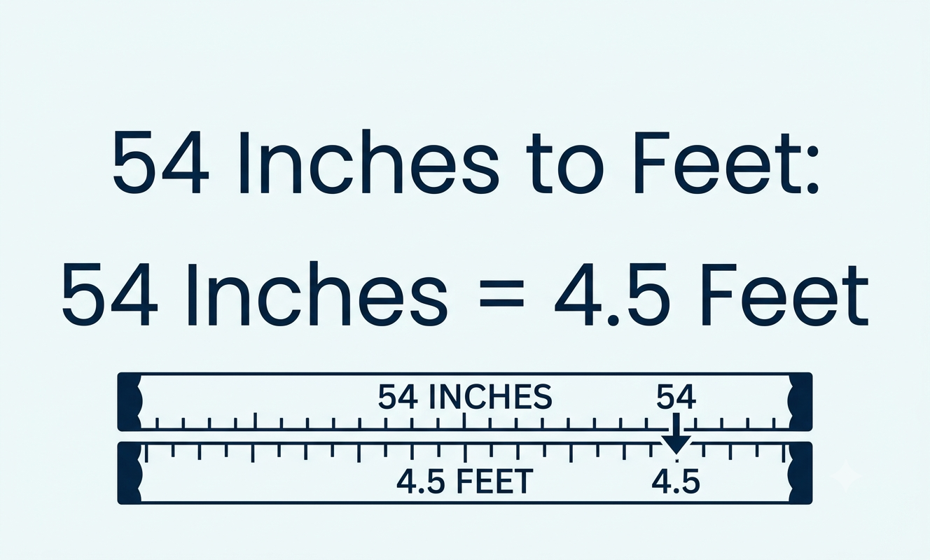 54 inches to feet