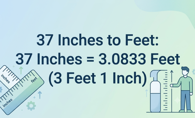 37 inches in feet
